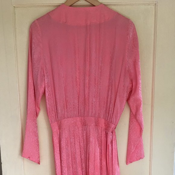 ARGENTI Barbie pink vintage pink silk wrap dress, sz 8 - Picture 4 of 5